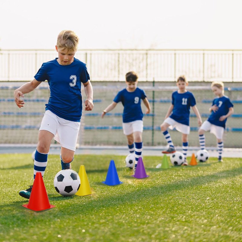 30 Pack 7-Inch Plastic Traffic Cones for Sports Training & Outdoor Activities