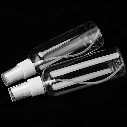 50 PCS 30ml 1oz Clear Spray Bottles, Small Plastic Fine Mist Spray Bottles Bulk, Empty Refillable Travel Size Containers for Essential Oils, Hair Perfume Liquid