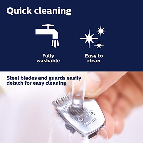 Philips Norelco Multigroom All-in-One Trimmer Series 3000 with 13 pieces - No Blade Oil Needed, MG3750/50