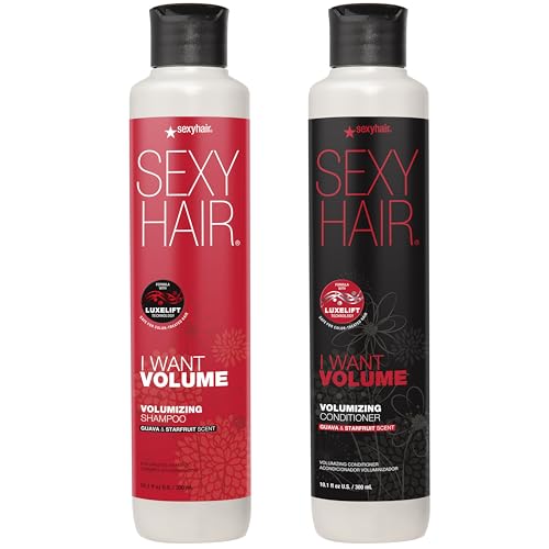 SexyHair I WANT VOLUME Shampoo and Conditioner, 10.1oz | 10% More Volume | Lightweight Formula | All Hair Types