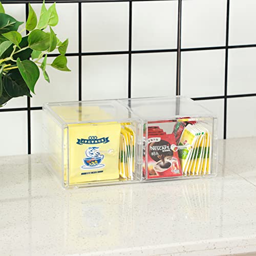 Cq acrylic Clear Stacking Make Up Organizers and Storage With 8 Drawers,9.4" Tall Acrylic Medicine Cabinet Organizer,Plastic Desktop Drawers Organizer for Vanity, Undersink, Kitchen Cabinets,bathroom