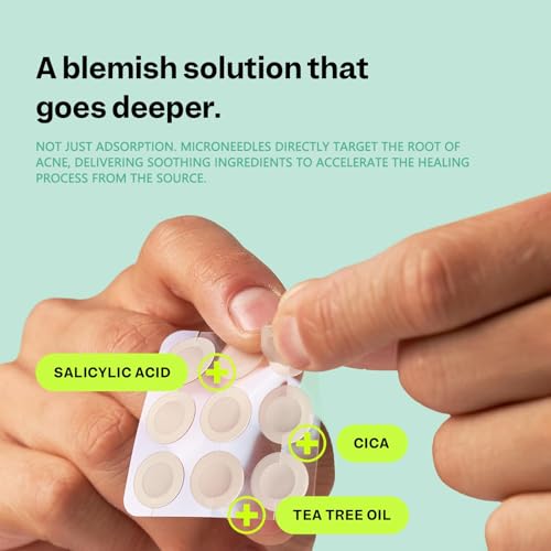 Microdarts Pimple Patches for Face, Deep & Early-Stage Zit Care, 9 Count with Cleana Swab
