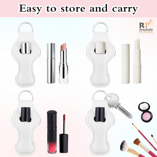 RP Remarkable Power, 10 Pack Sublimation Blanks Chapstick Holder Keychain for Lip Balm Holder White