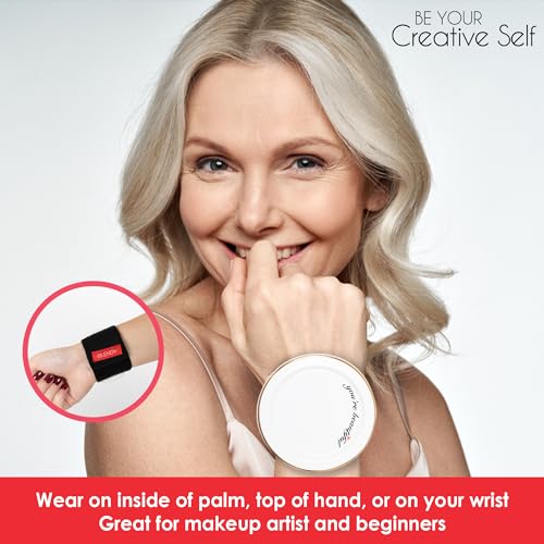 Makeup Palette Mixer Tray - Hands Free Porcelain Makeup Foundation Palette with Adjustable Hand Strap - Makeup Artist Kit Essentials - 3"