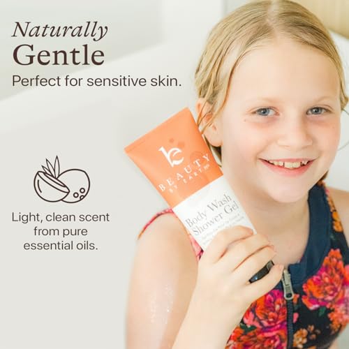 Vanilla Coconut Shower Gel Body Wash - USA Made with Organic & Natural Ingredients, Moisturizing Cleansing Gel for Women, Gentle & Non Toxic Daily Wash for Sensitive Skin, Clean Body Soap Liquid
