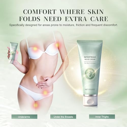 New Intertrigo Cream,Professional Intertrigo Relief Cream, Skin Fold Care & Chafing Support Cream With Zinc Oxide & Undecylenic Acid Helps Soothe Irritated Skin, Moisture & Friction Control (2PCS)