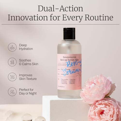 Intermission Rest-Up Serum Skin ? Hydrating Toner + Serum All-in-One, CHEMOCICA¢â 800,000 ppm, Cica Complex with Centella Asiatica, Hyaluronic Acid & Ceramide, Lightweight Facial Skincare (9.8 Ounce)