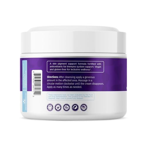 Vitiligo Cream for White Spots (8oz) - Repigmenting Cream with Polypodium Leucotomos and Melanocyte Support - Promotes Even Pigmentation by Aura Dermacare