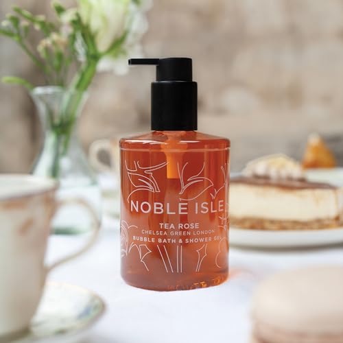 Noble Isle Tea Rose Bath & Shower Gel | Luxury Body Wash for Women with Fine British Fragrance Oils | Vegan Body Wash & Paraben Free Body Wash (8.45 oz)