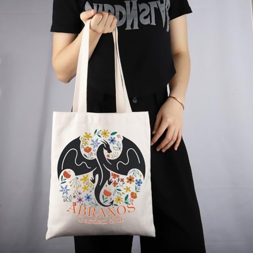 MNIGIU Book Inspired Abraxos Flower Gift Abraxos Garden Club Tote Bag Fantasy Dragon Gift for Bookish Book Lover