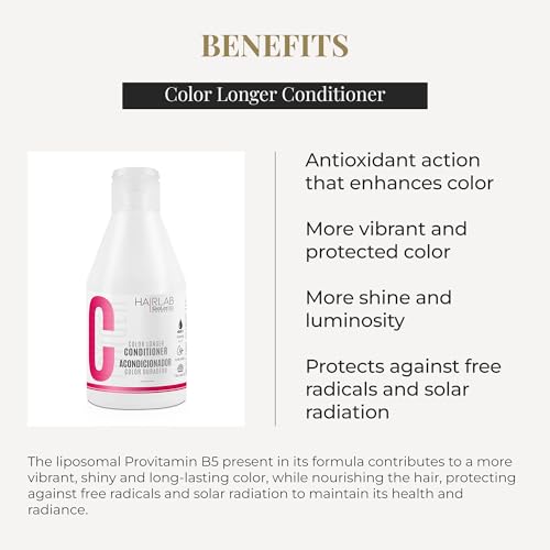 SALERM - Dyed Hair Conditioner - Color Longer Hair Lab - 300 ml - with Provitamin B5 and Vitamins A and E - Seals and Maintains Color - UV Protector - Sulfate and Paraben-Free