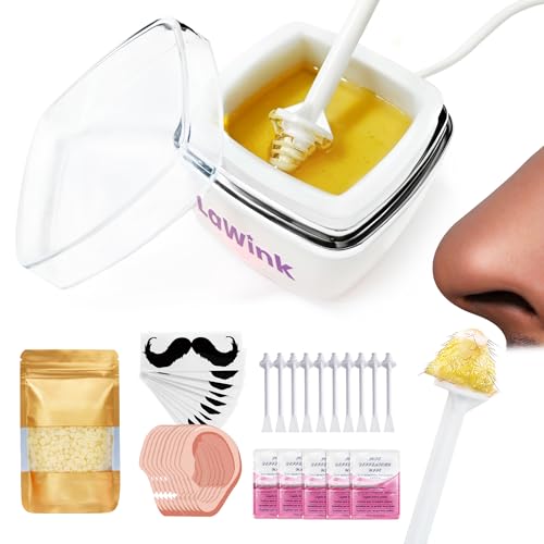 Nose Wax Kit Men,Portable Ear Nose Hair Waxing Kit, with 100g Wax, Mini Waxing Warmer Travel Waxing Warmer for Hair Removal, Silicone Pots, Usb Rapid Heating, Painless