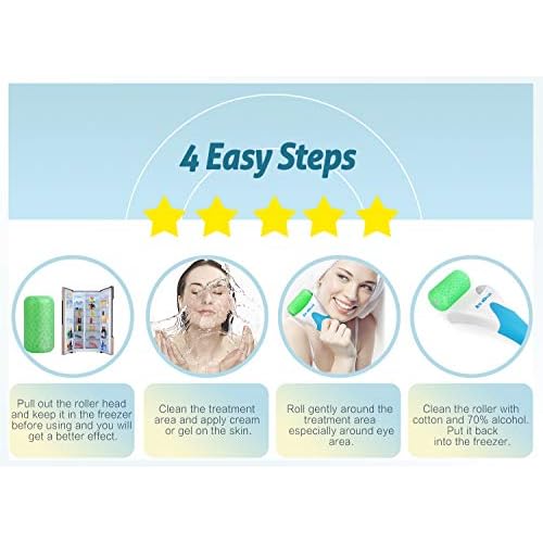 ESARORA Ice Roller for Face & Eye, Puffiness, Migraine, Pain Relief and Minor Injury, Skin Care Products with 2 Roller (Plastic & Stainless Steel)