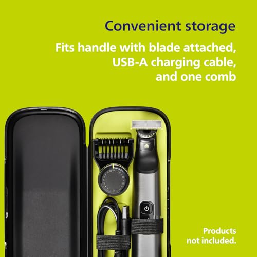 Philips Norelco OneBlade Travel Kit Bundle - Philips Norelco OneBlade 360 Face Hybrid Electric Trimmer & Shaver, QP2724/90 + Travel Case. QP401/90