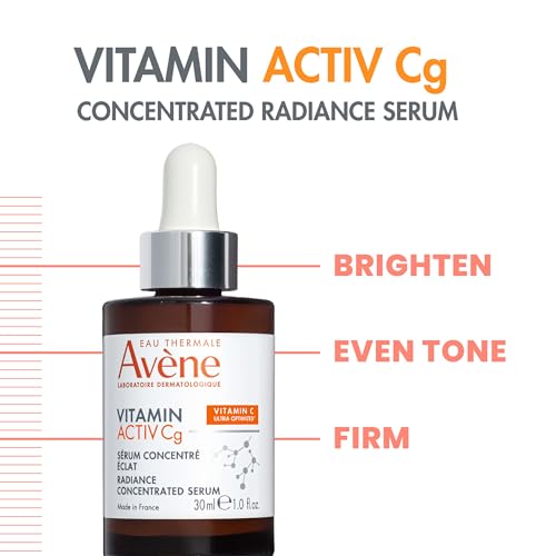 Av?ne Vitamin Activ Cg Radiance Concentrated Serum, Radiance Boosting Vitamin C Serum, powered by Vitamin Cg + Niacinamide + Bakuchiol, Visbily Reduce Wrinkles, Dark Spots & Fine Lines, 1 FL Oz