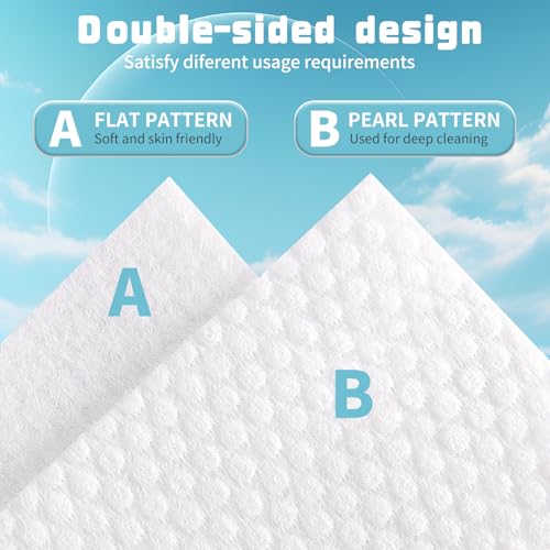 100 Count Disposable Face Towel, Biodegradable Cotton Facial Dry Wipes, Super Soft & Thick Face Cloth, Lint-Free Face Towelettes for Sensitive Skincare, Makeup Remover Dry Wipes, Facial Cleansing