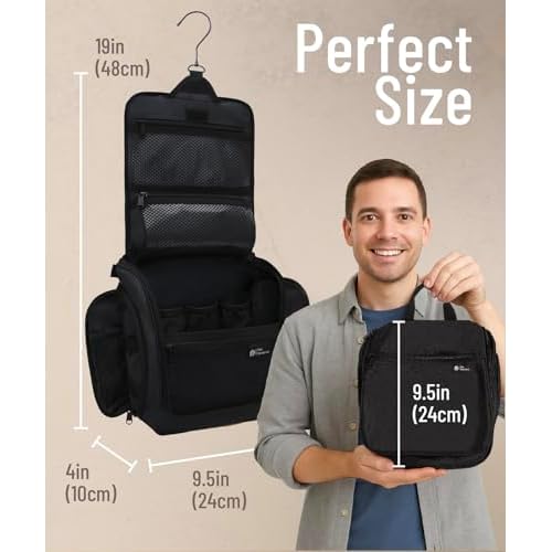 DD D&D Wanderlust D&D Hanging Travel Toiletry Bag for Men and Women ? Cosmetics, Makeup and Toiletries Organizer Kit with 10 Compartments, YKK Zippers, XXL Metal Swivel Hook, Water-Resistant Nylon