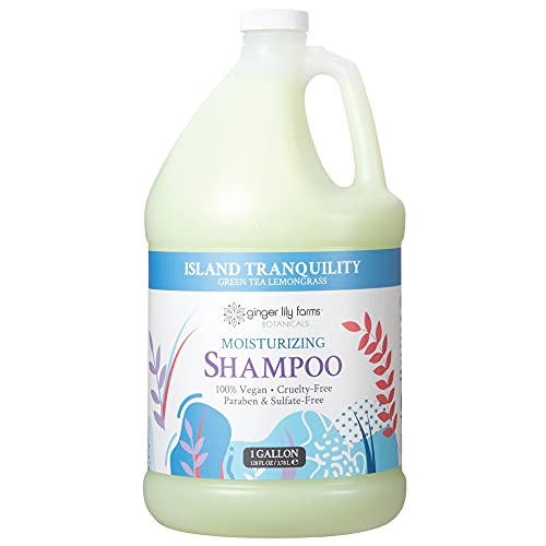 Ginger Lily Farms Botanicals Moisturizing Shampoo and Conditioner Bundle, Island Tranquility, 1 Gallon Each