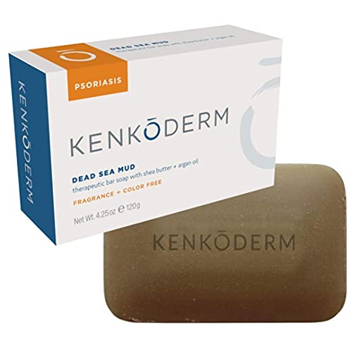 Kenkoderm Psoriasis Total Body & Scalp Bundle for Hair & Skin Care, Moisturizing Cream, 10 oz, Dead Sea Mud Soap & Mineral Salt Soap, 4.25 oz, Salicylic Acid Shampoo, 4 oz & Conditioner 8 oz