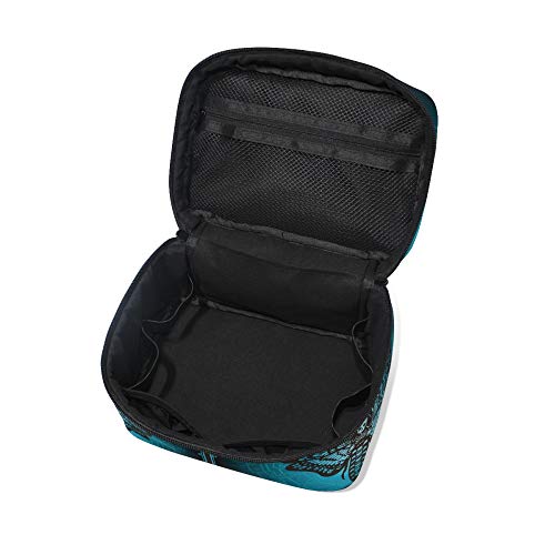 Makeup Bag, Skull Butterfly Travel Makeup Organizer Bag Cosmetic Cases Toiletry Bags for Girl Women Ladies