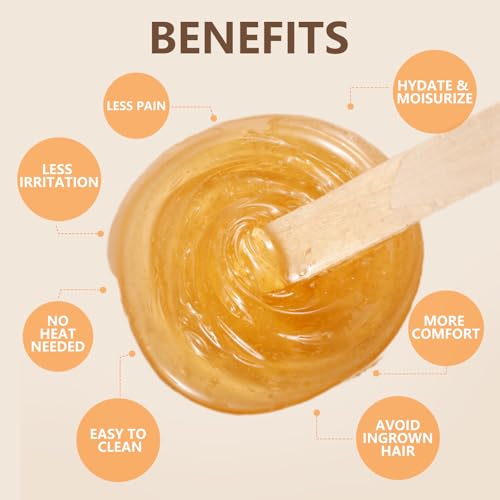 300g Sugar Wax for Hair Removal: Body & Face Organic Sugaring Paste for Personal Home and Professional Salon Use - 10.6oz