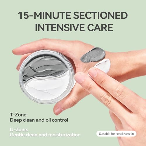 WNP Duo Cleansing Clay Mask with Niacinamide & Hyaluronic Acid ? Deep Pore Cleanser for T-Zone & U-Zone, Blackhead Remover, Hydrating & Oil-Control Face Mask, 3.53oz