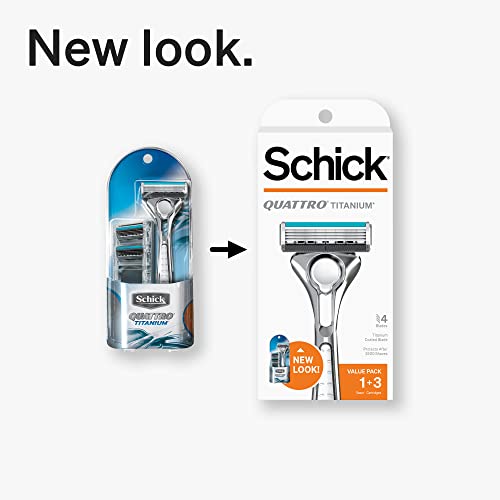 Schick Quattro Titanium Razor ? Schick Quattro, Quattro Razor, Titanium Razor with 3 Refill Blades