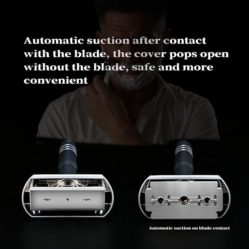 Adjustable Double Edge Safety Razor Shaving Kit for Men & Women - Shaving Brush, 10 Relacement Blades, Cleaning Brush & Razor Holder, Gift for Him, Boyfriend, Dad, Husband