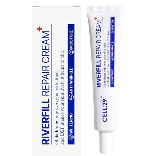 RIVERFILL REPAIR CREAM EGF Centella Niacinamide Deep Wrinkle Moisturizer Anti Aging Rejuvenation Crow¡¯s Feet Glass Skin Korean Skincare Skin Barrier Day & Night Routine 1.35 fl.oz (40ml)