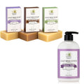 Southern Natural Goat Milk Soap Bar Variety 3 Pack with Lavender Vanilla Goat Milk Lotion ? Face and Body Care for Dry, Sensitive Skin, Suitable for Men, Women, and Kids