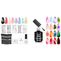 Beetles Nail Stamp Gel French Tip Nail Stamp Kit with Blooming Gel