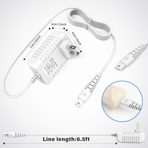 Replacement Charger Cord Compatible with Magic Wand HV-270, Power Cord Charging Cable for Magic Wand HV-270 Massager (White)