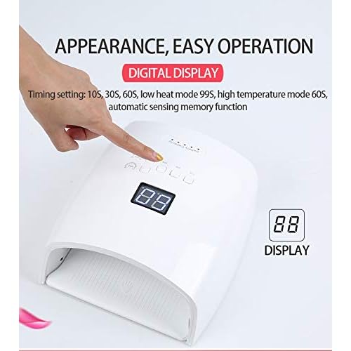 N - A Nail Dryer, Rechargeable, Cordless, 54W UV LED, Professional Polish Nail Light, Double Light Source, for Home and Salon