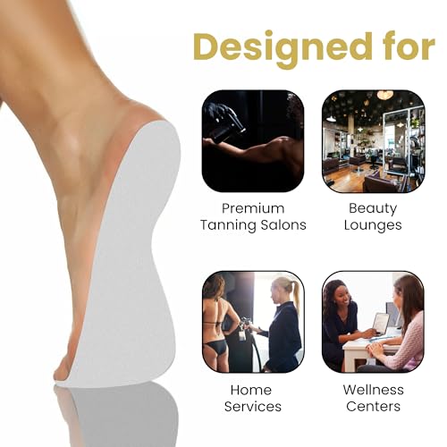 Premium Feet Pads for Spray Tanning ? Disposable Spray Tan Feet Pads ? Hygienic and Easy-to-Use Foot Protectors Designed for Salons and Mobile Spray Tanning Professionals - 25 Pairs