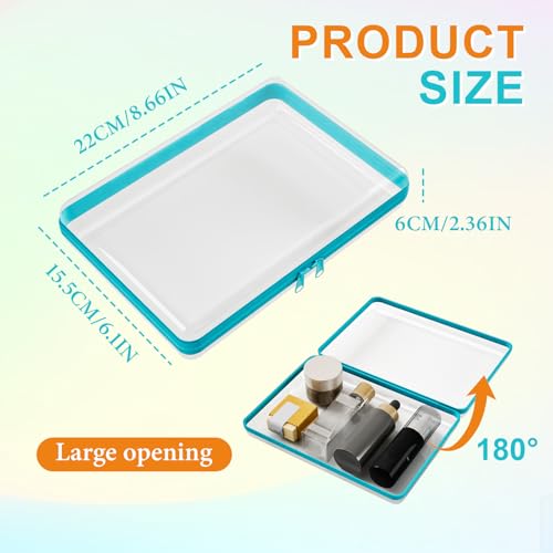 4 Pcs Clear Hard Zipper Case Hard-Sided Premium Storage Case Plastic Clear Hard Shell Zipper Pouch Portable Travel Organizer Box for Building Blocks Puzzles Cosmetics Makeup Pencil (M)