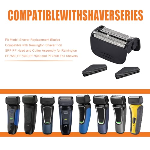 2PACK£¨BLACK£©Replacement Head and Cutter Assembly Compatible with Remington PF7400, PF7500, and PF7600 Foil Shavers