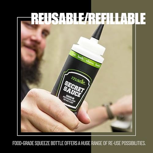 made The Secret Sauce | Multipurpose Moisturizer for Hair, Face, Body & Beard | Modern Bay Rum Scent | Lightweight Leave-In Conditioner with Coconut, Hemp Seed & Tea Tree Oils | 8 oz