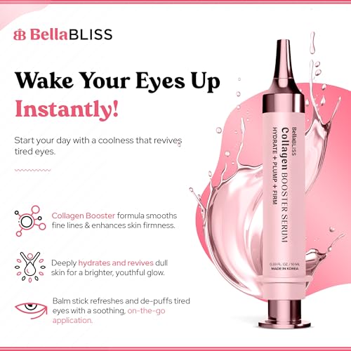 BellaBLISS Collagen Booster Serum for Face ? Hydrating & Plumping Korean Skincare with Anti-Aging, Fine Line Reduction, Firming & Glowing Skin Benefits ? Lightweight Formula ? 0.33 Fl Oz (10mL)