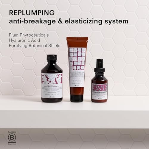 Davines Naturaltech REPLUMPING Shampoo & Conditioner, Gentle Cleasning To Add Hydration, Elasticity And Protection, Adds Fullness, Moisturizing & Detangling