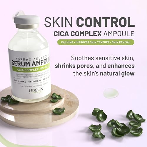 BR?UN CICA Revival Complex Serum Ampoule ? Micro Needling Centella Asiatica Korean Serum Booster for Face and Body to Use with and without Derma Pen Microneedling Skin Care Serum 1.18 fl.oz