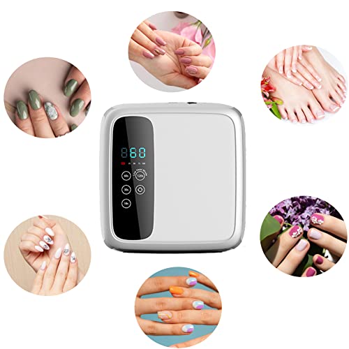 HVEST UV LED Nail Lamp, Cordless Rechargeable UV LED Nail Dryer, 72W Led Nail Lamp for Gel Polish, Fast Drying Nail Polish Dryer for Manicurist Professional Gel Manicure Tools and Girl Gifts.