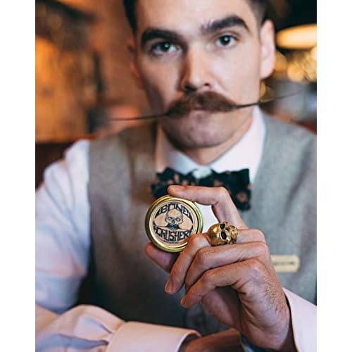 THE VINTAGE GROOMING CO. Bone Crusher Extra Strong Extra Firm Mustache Wax, Night Fury Wax Remover Oil, and Comb Set