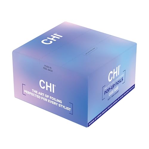 CHI Pop-Up Foils, Ready to Use Pre-Cut & Self-Dispensing Hair Foils, Ultimate Solution for Seamless Foil Application, 400 Sheets, Classic Silver