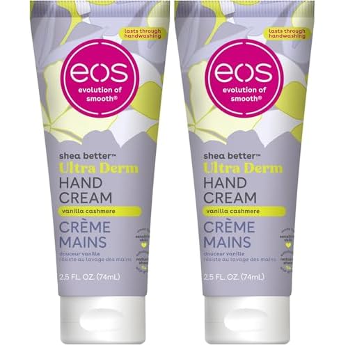 eos Shea Better Hand Cream - Vanilla Cashmere Hand Lotion | Instant Hydration + Lasting Protection | 2.5 oz,(Pack of 2)