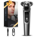 Electric Razor for Men, IPX8 Waterproof with Type-C Quick Charge, 3D Flex Blades & Pop-Up Trimmer, 60min Runtime, Travel Lock, Wet & Dry Shave,Slate Gray