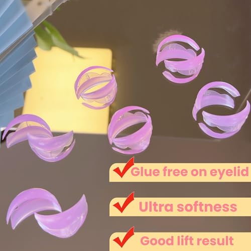 Lash Lift Shields C Curl 5 Size Lifting Pad, Rapid Eyelash Shield Shiny Perm Rods Make Eyes Natural Curl Flexible Pads Extreme Rod 100 Use Elastic Lami Perming Roller (Pink Color)
