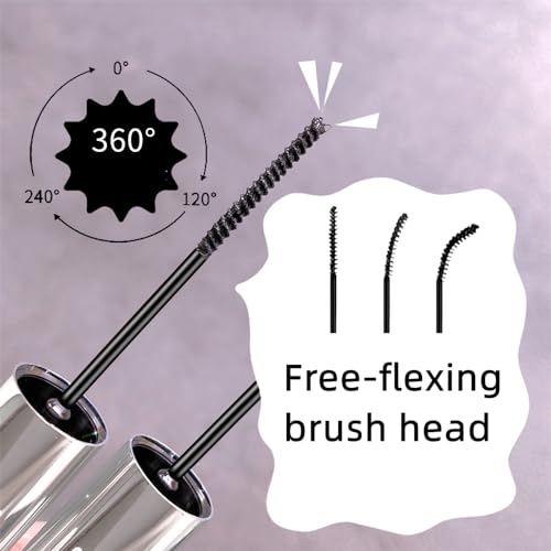 Black Waterproof Mascara for Fine Short Eyelash, Small Wand Brush Mascara, Long-Lasting, Smudge-proof, Voluminous Eyelashes, Gift(1 Pcs)
