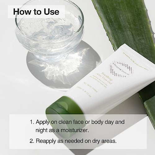 OxygenCeuticals Soothing Aloe Vera Gel, Alcohol Free, All Natural Aloe Vera Gel for Face & Body, Moisturizing After-Sun Care with Centella Asiatica, and Hyaluronic Acid. 5.07 fl.oz (150 ml)