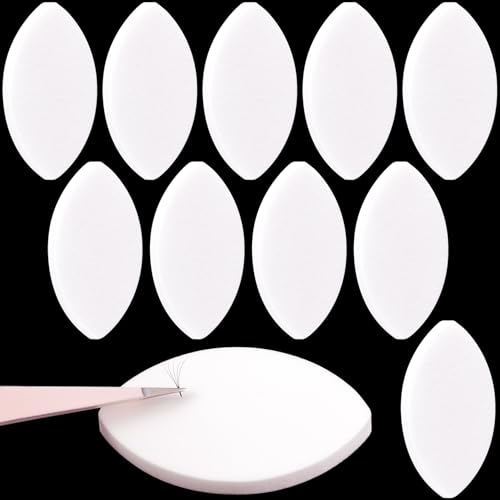 OIIKI 10Pcs Eye Shaped Practice Sponge, 7mm Lash Exercise Sponge, Practice Sponges, Lash Map Sponge for Beginners Makeup Eyelash Lash Extensions Supplies for Women