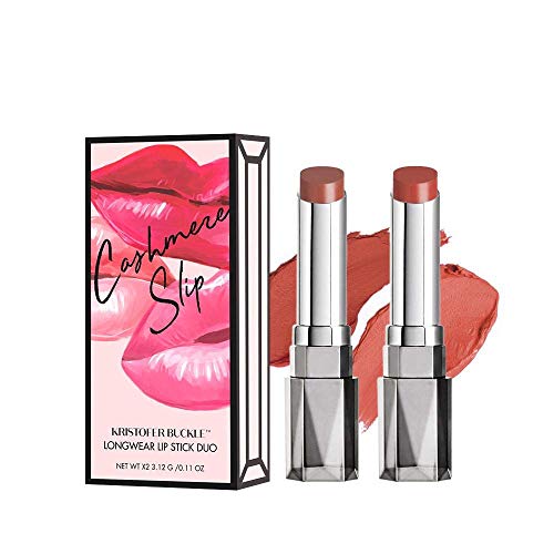 Cashmere Slip¢ç Longwear Lipstick Duo, 0.11 oz. (each) | Creamy, Richly Pigmented Lipstick That Delivers Bold Color for Up To 8 Hours | Tender/Kissed